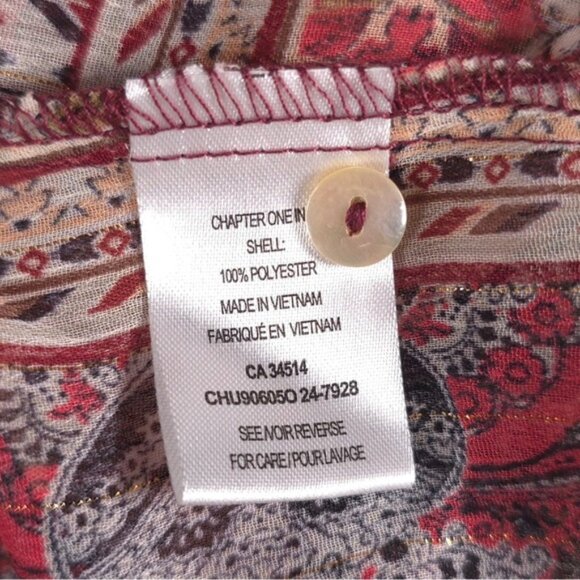 NWT HAVER‎ LONDON Chiffon Floral Button Down Shirt 2 Ways Untied Tied Size S/P - Picture 10 of 11